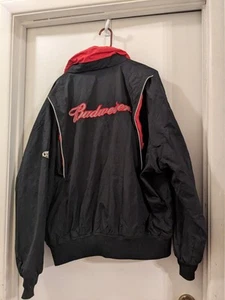 Bomber vintage Budweiser nylon ricamato nero uomo Bud Light Bud XXL - Foto 1 di 12