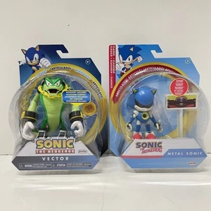 Figura Sonic The Hedgehog Classic VECTOR & METAL SONIC 4" con Super Anillo y Portería - Imagen 1 de 4