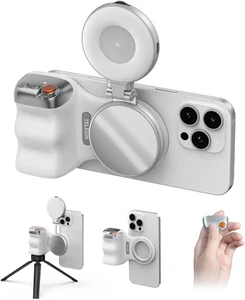 Fun Shot Poignée Magnétique Téléphone Caméra + Lumière Selfie Magnétique C03 (Argent) Bundle - Photo 1 sur 7