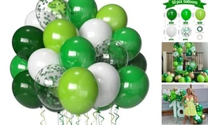 Green Balloons Dark Green Balloon Set, 50 Pcs 12 inch Different Shades Emerald - Picture 1 of 7