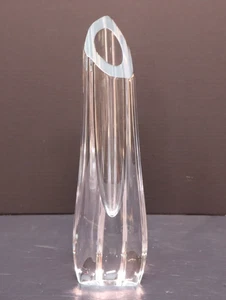 Baccarat France Vaso Triangolare Cristallo Bocciolo di Rosa 12,5” Firmato Francia - Foto 1 di 10