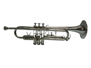 *GREAT SALE! NEW ADVANCE TRUMPET NICKEL PLATED  STUDENT Bb FLAT TRUMPET FREECASE - Picture 1 of 3