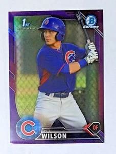 2016 Bowman Chrome 1st DJ Wilson /250 Purple Refractor #BCP170 Cubs rookie - Picture 1 of 2