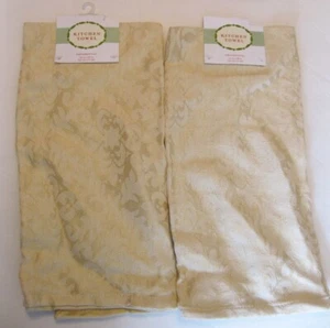 New Lot of Two Kitchen Towels Towel 20" x 28" Champagne Gold Ornamental Target - Picture 1 of 5