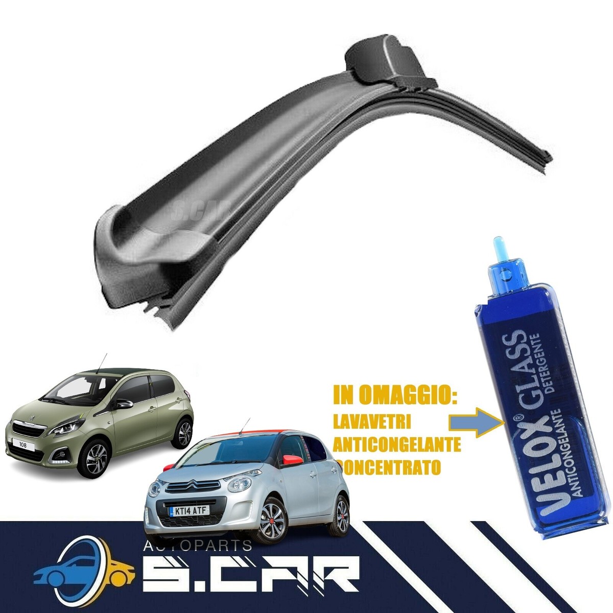Braccio Tergicristallo Posteriore Per Citroen C1, Peugeot 107, Toyota Aygo 2005-2014 | Completo Di Spazzola