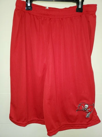 0724 NFL TAMPA BAY BUCCANEERS Polyester Jersey SHORTS Embroidered W/Pockets Red Cover