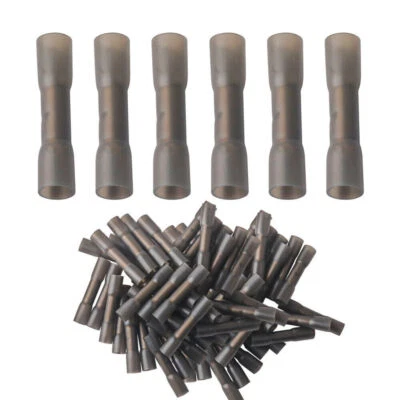 14-12 AWG Black Marine Grade Wire Crimp Terminals Butt Splices Connectors 200Pcs - Image 1 of 4