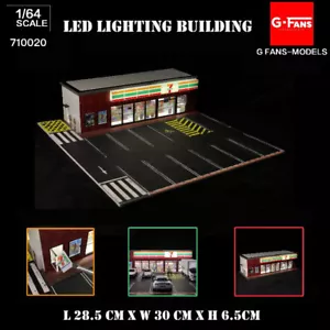 G-FANS Diorama 1:64 Tienda Tienda Iluminación LED Vehículo Estacionamiento Lote Exhibición Regalo - Imagen 1 de 12
