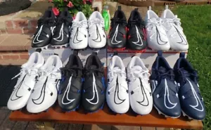 NIKE ALPHA MENACE PRO 3 MID FOOTBALL CLEATS WHITE BLACK RED NAVY BLUE CT6649 - Picture 1 of 56