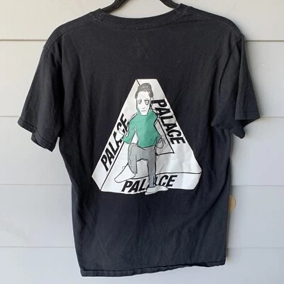 Camiseta de skateboard Palace para hombre RARA ropa de calle logotipo de tres cabezas negra talla mediana Foto 1 de 4