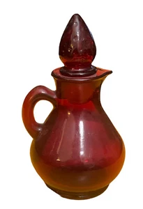 Avon Ruby Red Glass Strawberry Bath Foam 4 oz Empty Collectible Jar & Lid - Picture 1 of 5