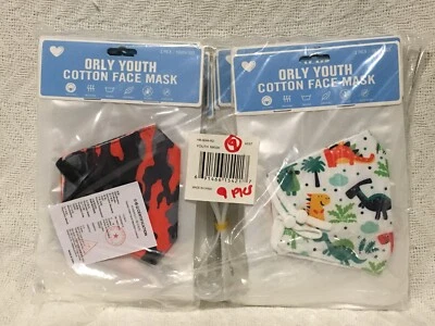 NEW PACK 24 ORLY YOUTH ASSORTED COTTON FACE MASK 6 DESIGNS X 4 OF EACH/24 MASK - Image 1 of 4