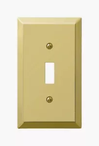 Amerelle Century Polished Brass TOGGLE WALL PLATE 1 Gang Stamped Steel 163TBR - Picture 1 of 1