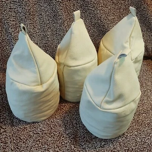 Türstopper 4 STÜCK BEIGE ECHTLEDER Türpuffer Türdämpfer Fensterhalter Türsack - Bild 1 von 6