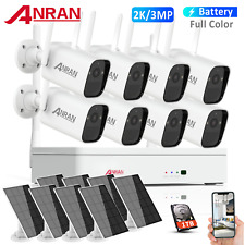 ANRAN Solar Battery Home Security Camera System Wireless Outdoor PIR Alarm 1TB