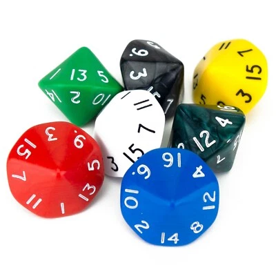 D16 Cone Dice - (Select Colour) / 16 Sided Poly Dice Maths Games Educational RPG - Image 1 of 3