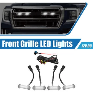 Front Grille Lights Set for Toyota Tacoma TRD PRO 2016-2022 White LED Black - Picture 1 of 7