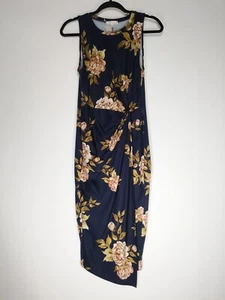 Nine Britton Gr. M Blumen Stretch ärmellos Pullover Midikleid - Bild 1 von 6