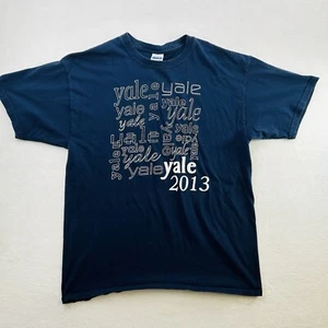 Yale Bulldogs Shirt Adult Large Blue White College Logo University 2013 Mens - Picture 1 of 24