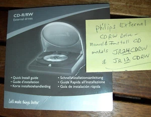 Orig Software Install Package FOR Philips JR24/12CDRW External CD-ReWriter Drive - Picture 1 of 12