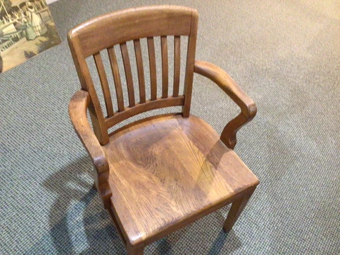 Vintage Oak Bankers Office Desk Armchair Library Chair Antique Oak chair Cover