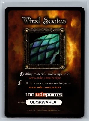 World of Warcraft TCG 2008 Wind Scales 100 UDE Points WOW Expired Code - Image 1 of 2