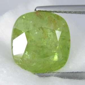 9.20Cts Natural Unheated Green Mali Garnet Cushion Shape Loose Gemstone - Picture 1 of 5