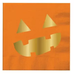 Servilletas para bebidas de papel calabaza naranja (20 ct) - Imagen 1 de 1