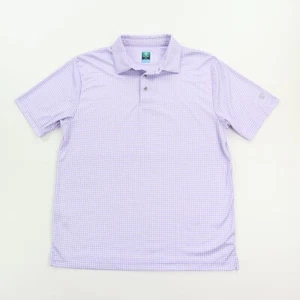 Pro Tour Poloshirt Herren Medium Lila Kariert Golf Performance Feuchtigkeitsableitend - Bild 1 von 9