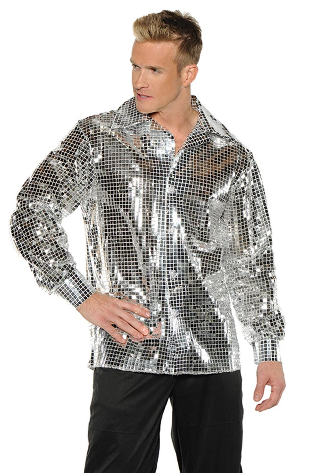 Nueva Camisa Disco Ball Años 70 Hombre Adulto Disfraz Foto 1 de 1