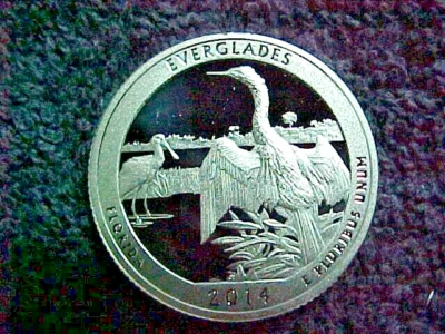 2014 S SILVER PROOF EVERGLADES QUARTER FROM SILVER PROOF SET - Image 1 of 2