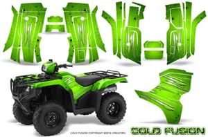 HONDA FOREMAN 2015-2019 GRAPHICS KIT CREATORX DECALS COLD FUSION GREEN LIME - Picture 1 of 1