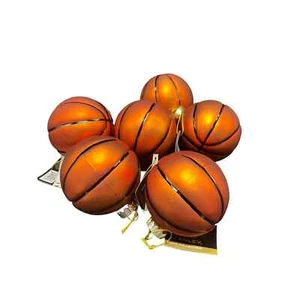 Juego de 6 vidrios adornos de baloncesto con etiquetas originales sin caja excelente estado - Imagen 1 de 3
