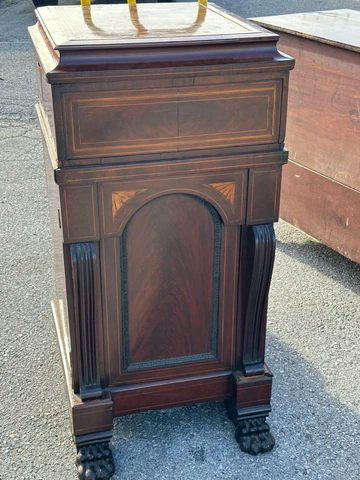 1800s paw foot mahogany inlaid bar cabinet sideboard needs tlc 46x22x23 empire Cover