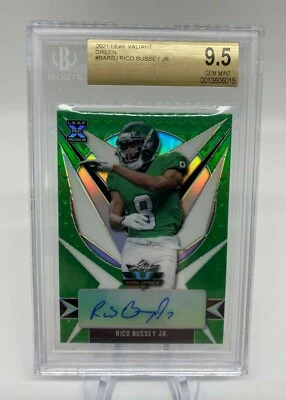 2021 Leaf Valiant Football RICO BUSSEY JR. Rookie XRC Autograph 50/99 BGS 9.5 - Image 1 of 2