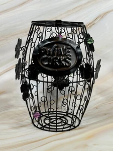 Soporte decorativo para barril de corcho de vino de metal con cuentas de vidrio resistentes 6,5 x 6,5 x 9,5 - Imagen 1 de 8