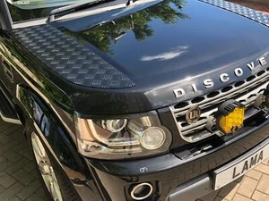 LAND ROVER DISCOVERY 3/4 BLACK CHEQUERPLATE BONNET SIDE PLATES - PAIR - Picture 1 of 1