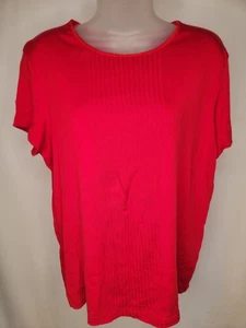 Jaclyn Smith Top Größe Large Rot Rundhals Kurzarm Stretch T-Shirt - Bild 1 von 7