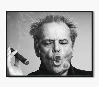 Jack Nicholson Print Jack Nicholson Poster Black and White Poster - Image 1 of 3