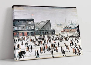 GOING TO THE MATCH, L.S. LOWRY- HOME DECOR DEEP FRAMED CANVAS WALL ART PRINT - Picture 1 of 2