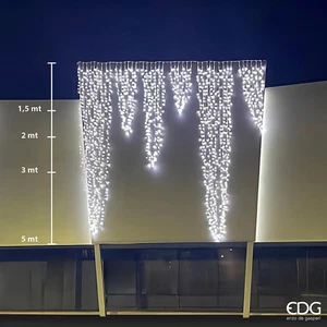 EDG Enzo De Gasperi Cascata Led Prolungabile 120 Maxi Led H 200 Cm L 50 Cm Ip 67 - Imagen 1 de 1