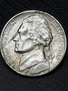 1945 P Jefferson War Nickel Silver Large Lamination error-obverse and reverse - Picture 1 of 8
