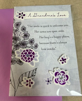 Happy Birthday Card w/ Envelope ~ A Grandma's Love....... ~ 3D - Image 1 of 3