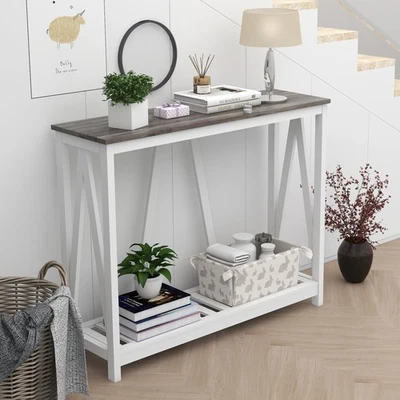 Farmhouse Console Table for Entryway, 39.3 Inch Sofa Table with Storage Shelf... - Image 1 of 4