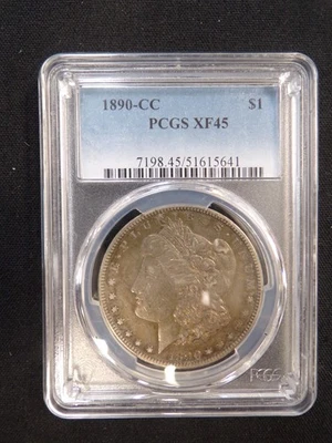1890-CC MORGAN SILVER DOLLAR $1 UNITED STATES MINT PCGS GRADED XF45 - Image 1 of 4