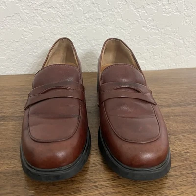 BASS Cami Penny мокасины женщин поскользнуться на обувь кожи коричневый QAR5 размер 8 - Изображение 1 из 4