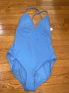 Triángulo de natación para mujer CALIA con tiras en la espalda una pieza azul tranquilo talla 14 acolchado - Imagen 1 de 5