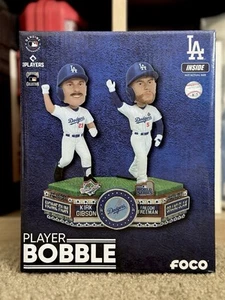 Kirk Gibson & Freddie Freeman LA Dodgers World Series Then & Now Bobblehead FOCO - Picture 1 of 7