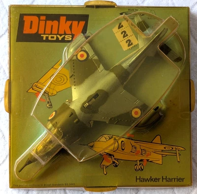 De colección Dinky #722 RAF Hawker Harrier Militar Jet Fighter NUEVO Caja y Burbuja Foto 1 de 4