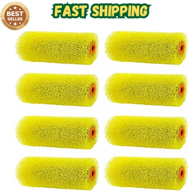 Cubiertas de rodillos de pintura texturizada de 8 piezas, textura de paneles de yeso de espuma de textura media de 4 pulgadas  Foto 1 de 4